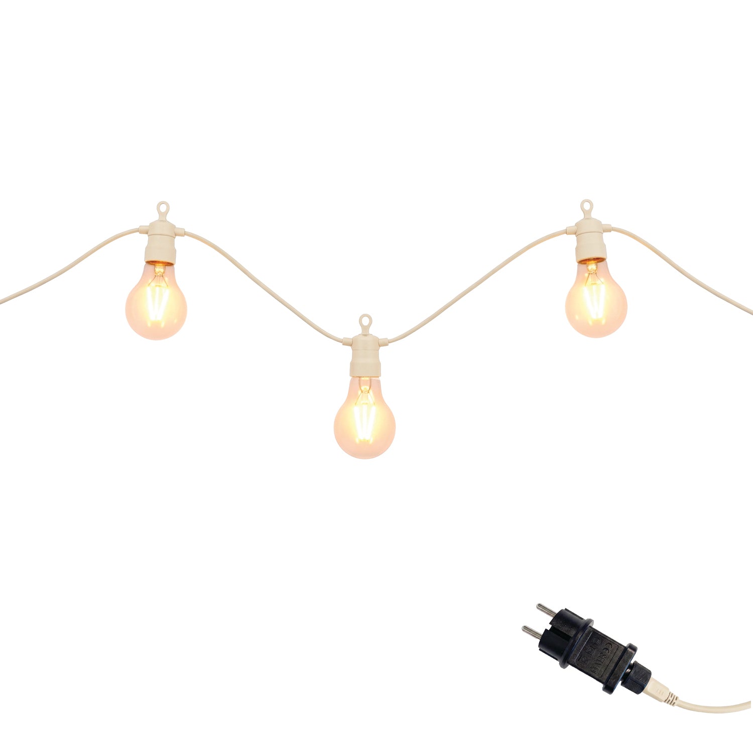 Red Deco Party Max Clear Cream guirlande 8m 10 globes beige