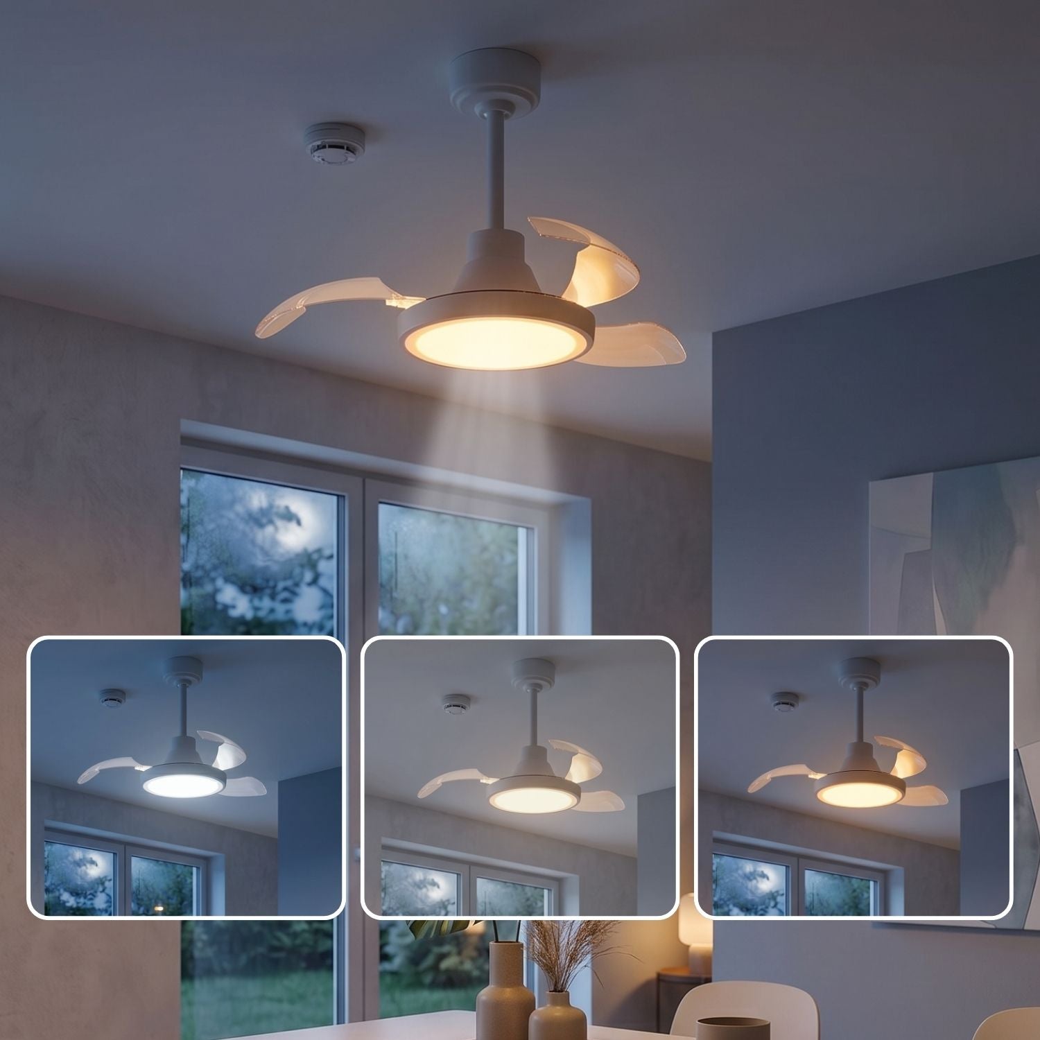 Red Deco Brysea 63cm ventilateur plafond LED 2100lm blanc