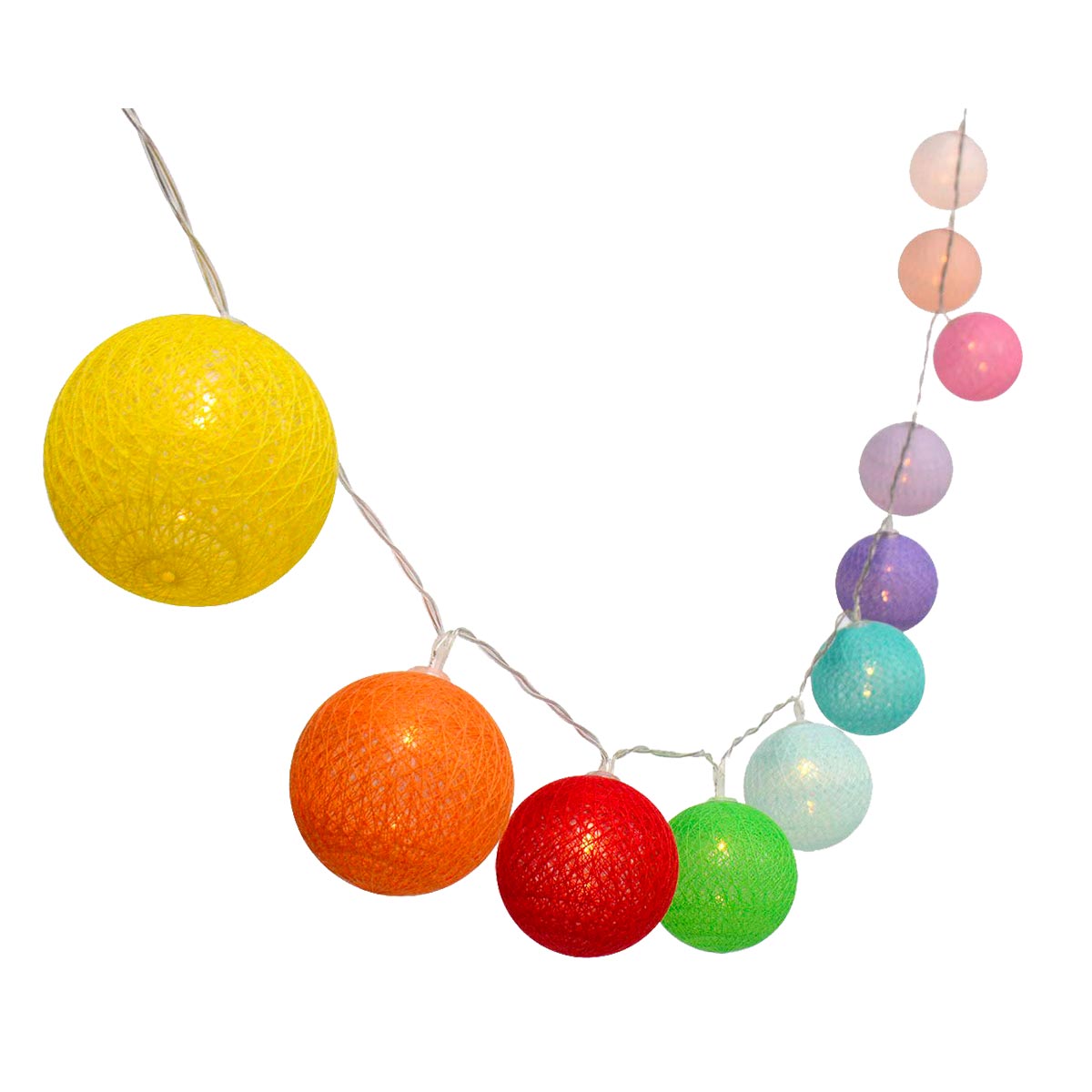 Red Deco Mimy Colors Solar 3,8m guirlande coton blanc chaud