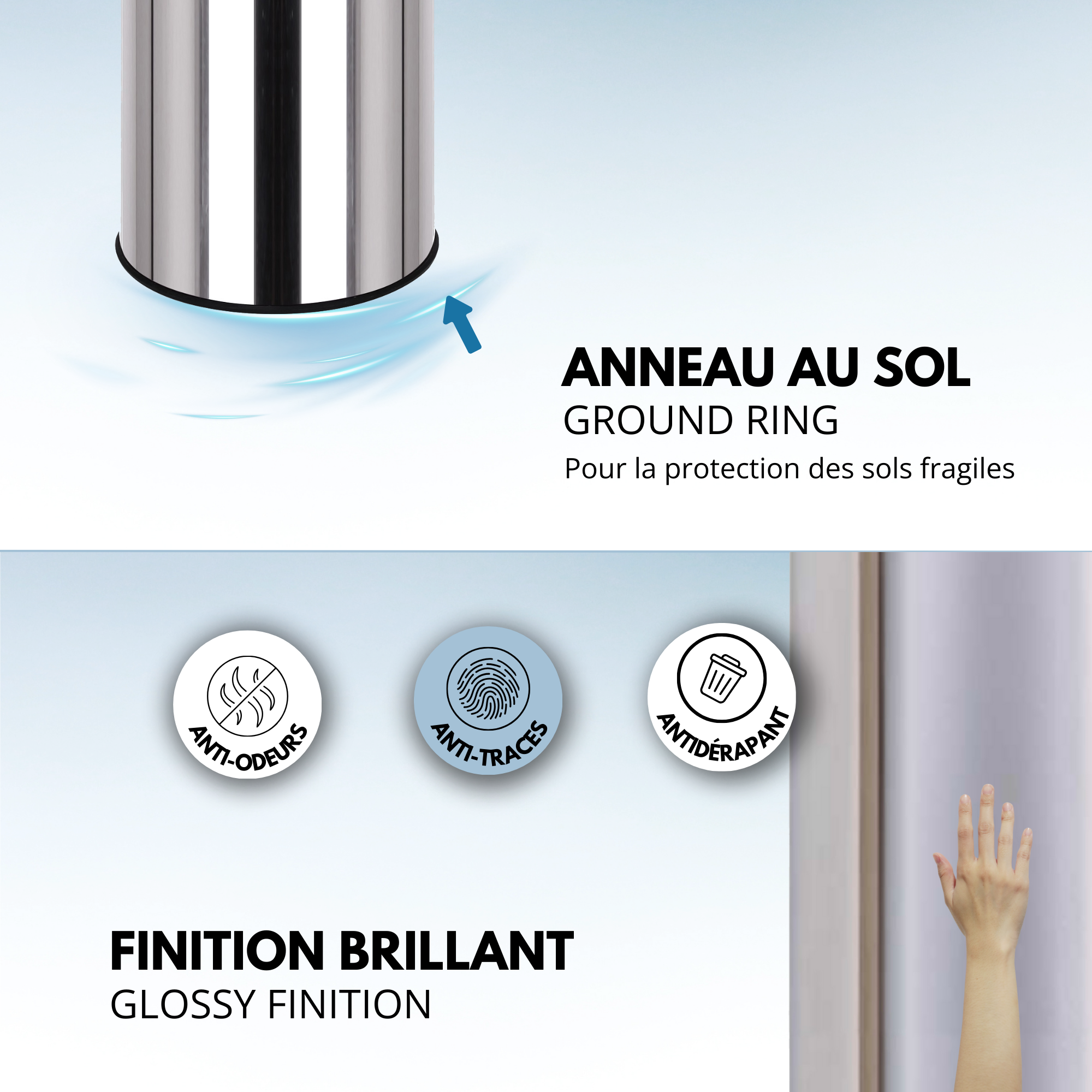 Red Deco ARTIC 42L poubelle automatique inox 42L