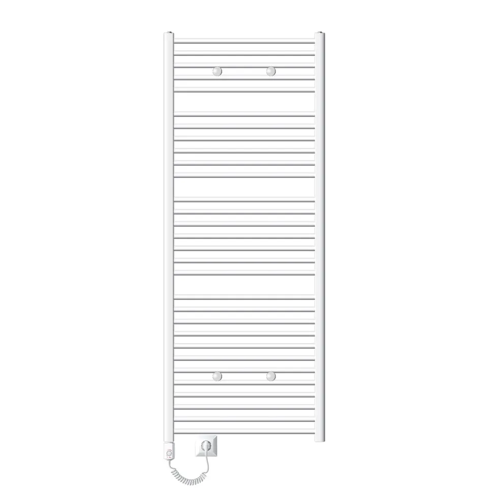 ECD Germany Chauffage sèche-serviettes 1200W blanc 75x180 cm courbé