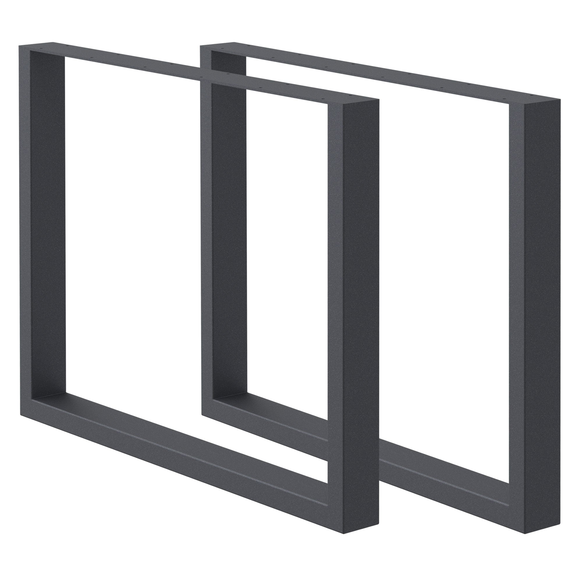 ECD Germany Möbel pied de table acier U lot de 2 noir 70x72 cm