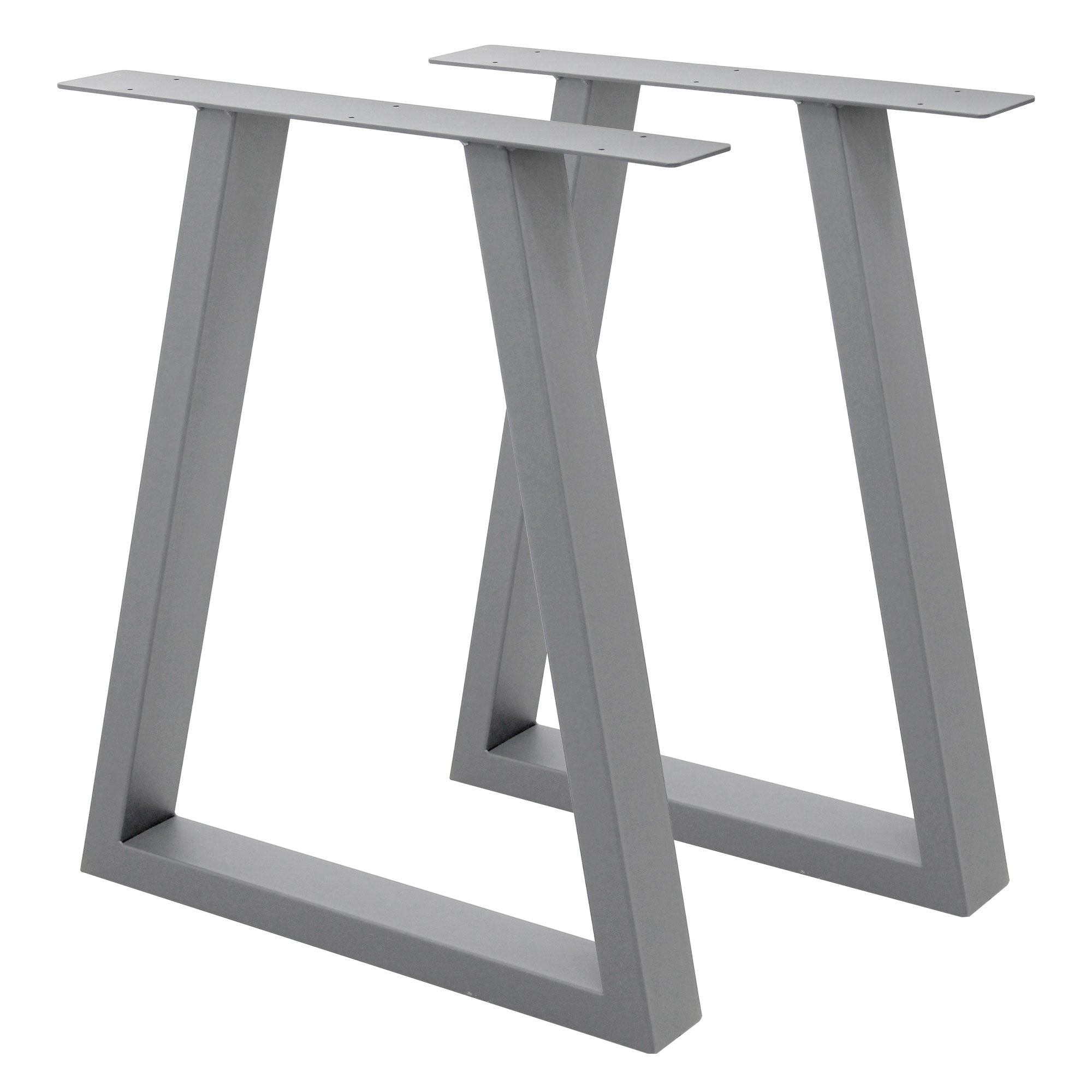 ECD Germany Möbel pieds de table trapèze acier noir 60x72 cm lot de 2