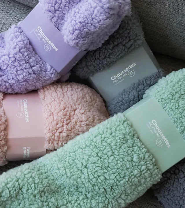 L'avant gardiste chaussettes cocooning moumoute gris