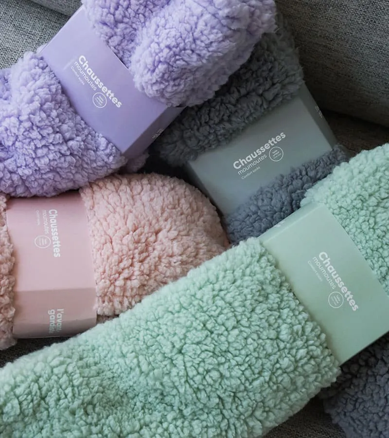 L'avant gardiste chaussettes cocooning moumoute gris