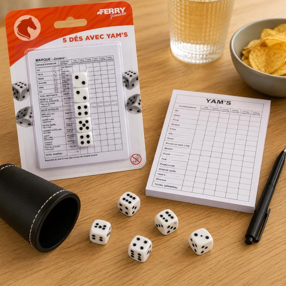 Shop-Story Jeu Yam's 5 dés bloc score 20 feuilles famille