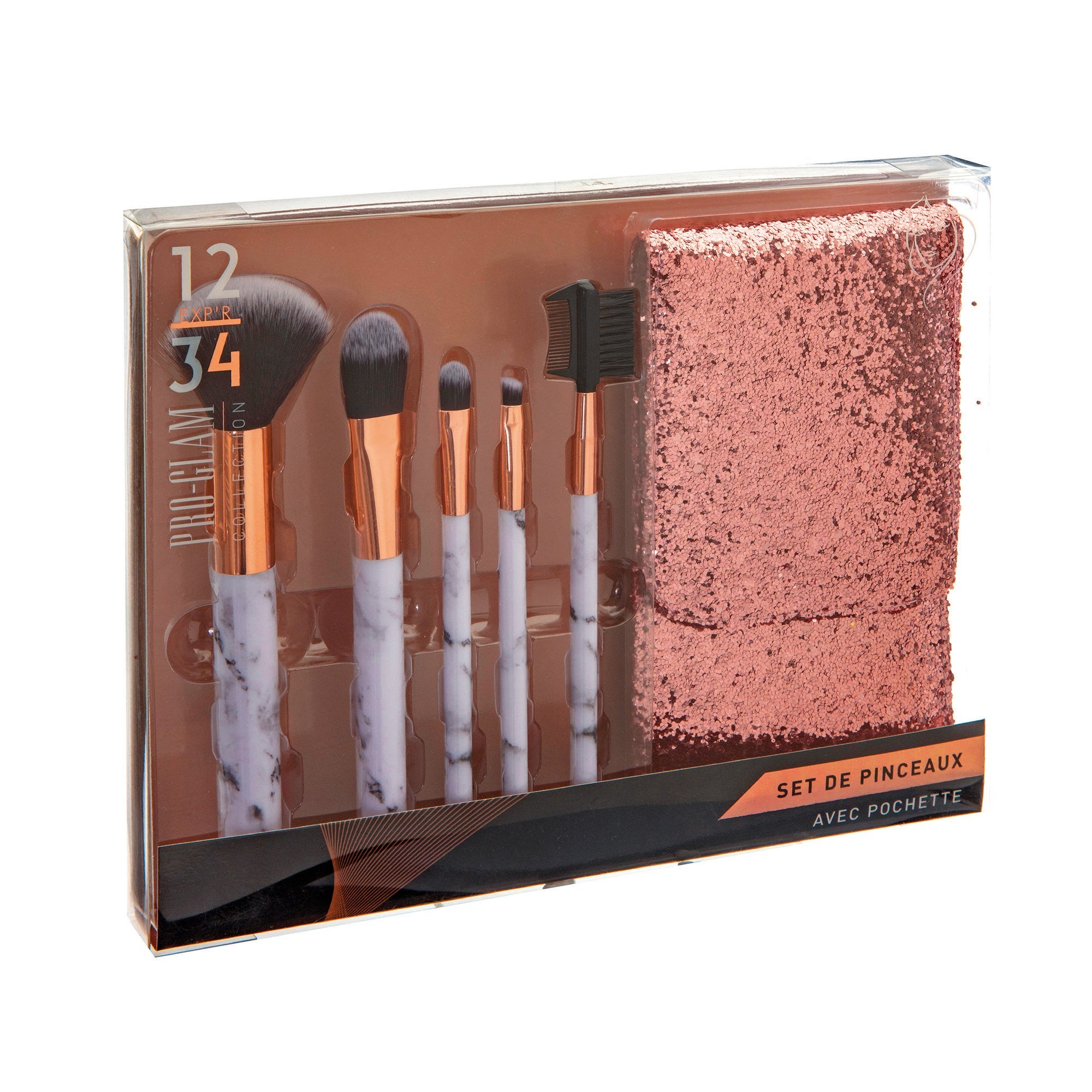 Stokomani coffret 5 pinceaux maquillage + pochette 19 cm
