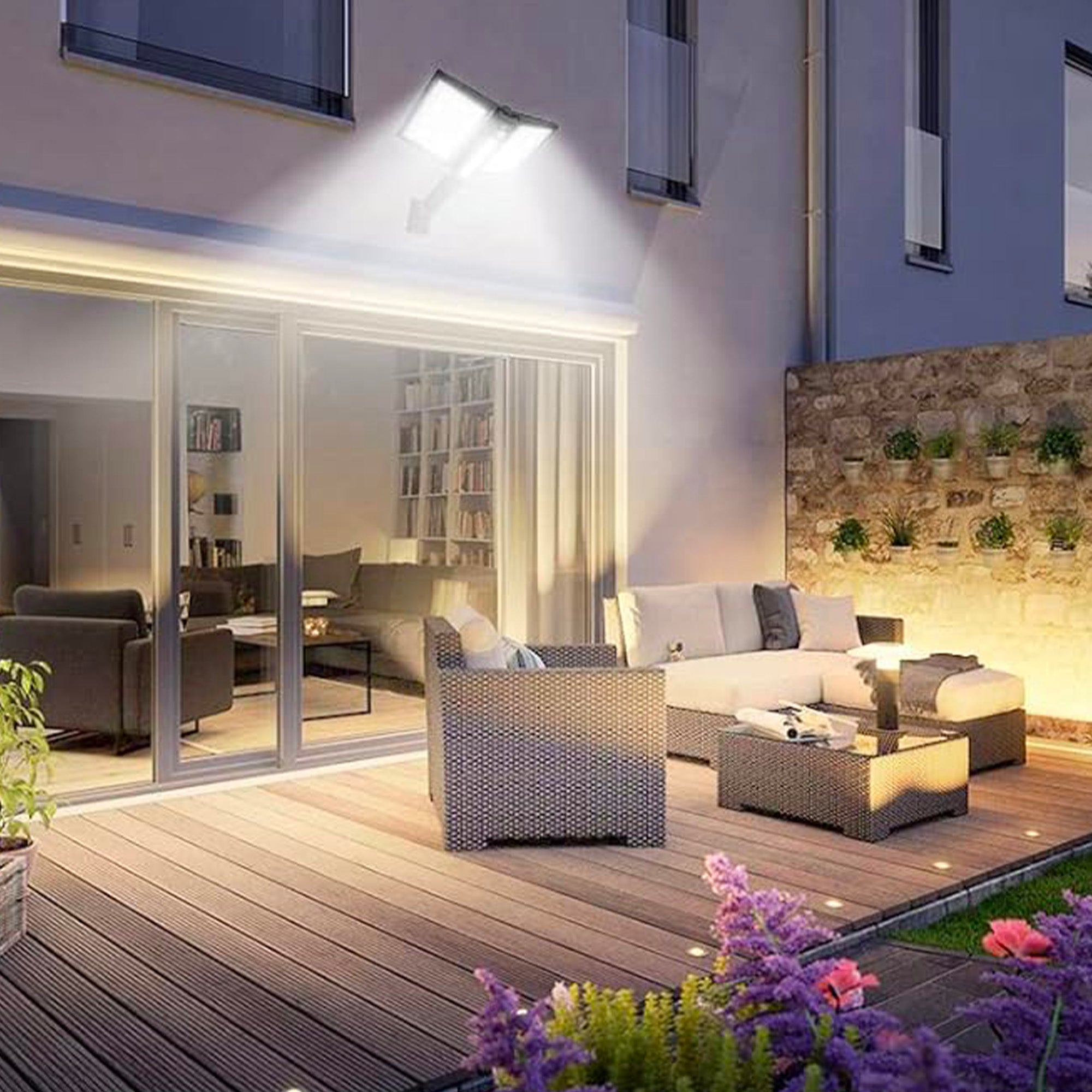 Red Deco Clipper Black spot solaire 2 têtes détecteur
