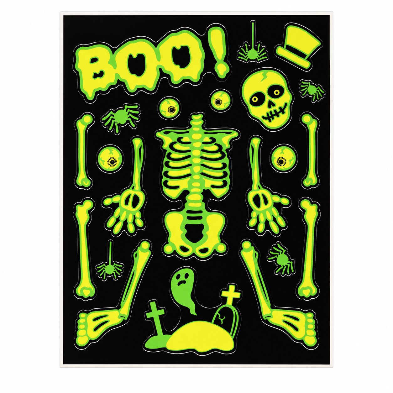 Stokomani stickers fenêtre Halloween vert 30x42 cm