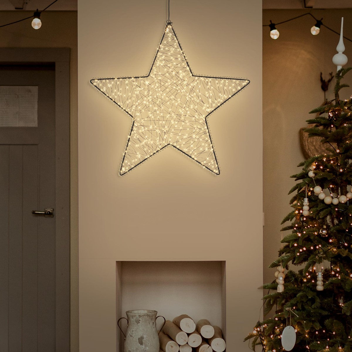ECD Germany Haus & Wohnen Étoile de Noël LED 56 cm blanc chaud 500 LED