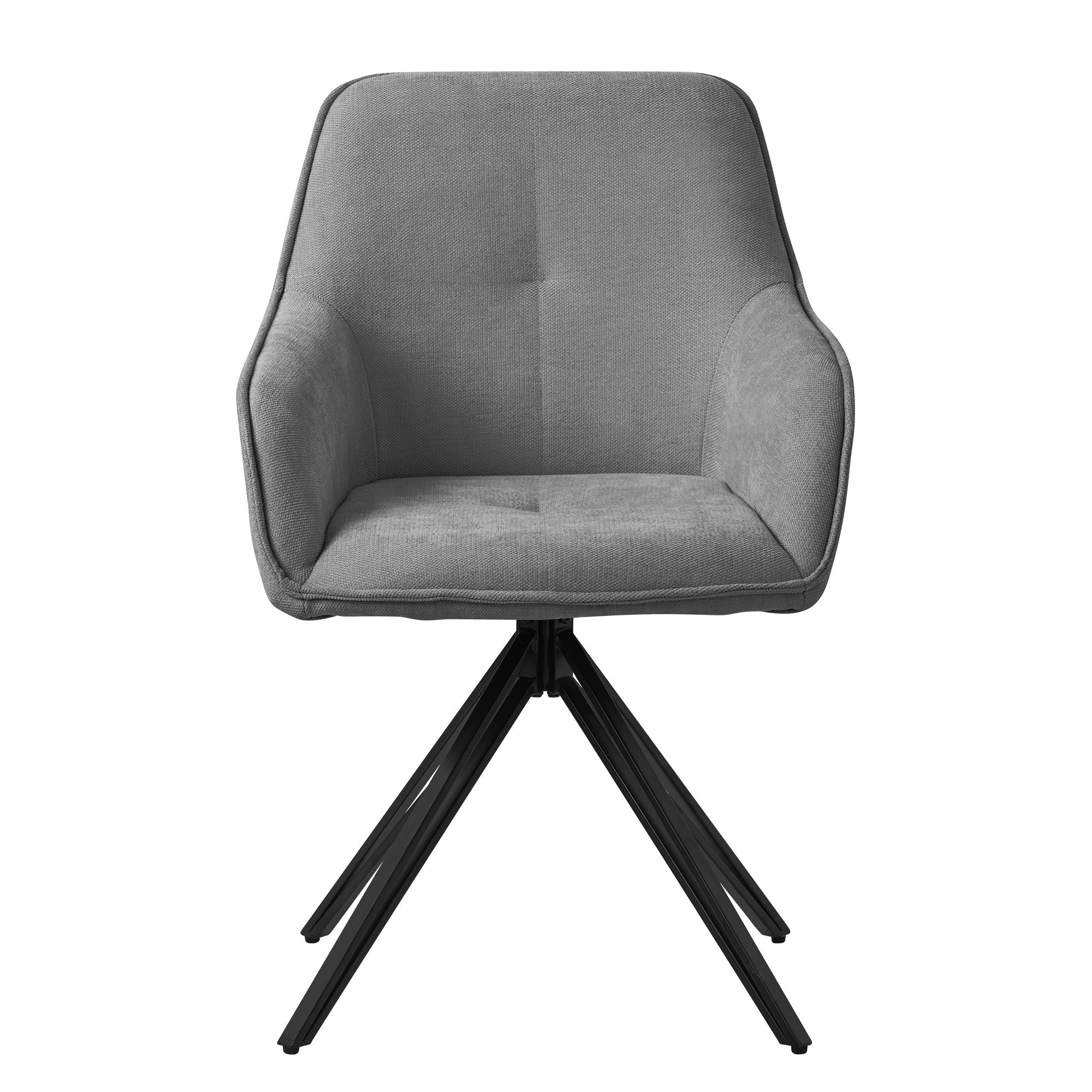 ECD Germany chaise salle à manger pivotante grise lot 2 tissu