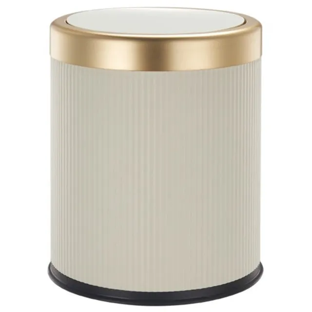Red Deco Glint 8L poubelle push crème et or plastique