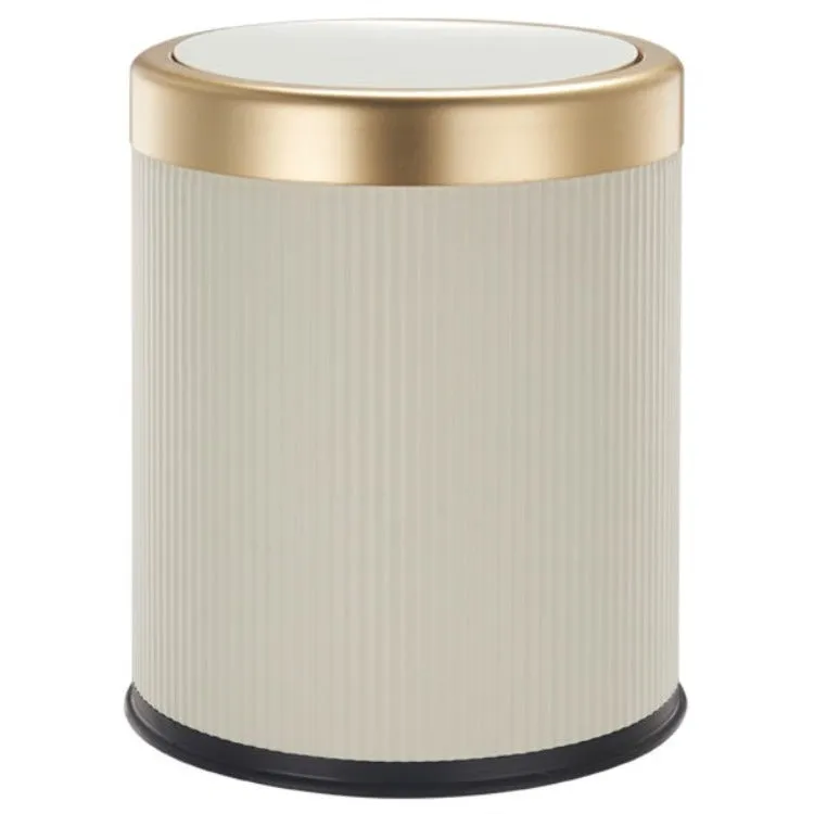 Red Deco Glint 8L poubelle push crème et or plastique