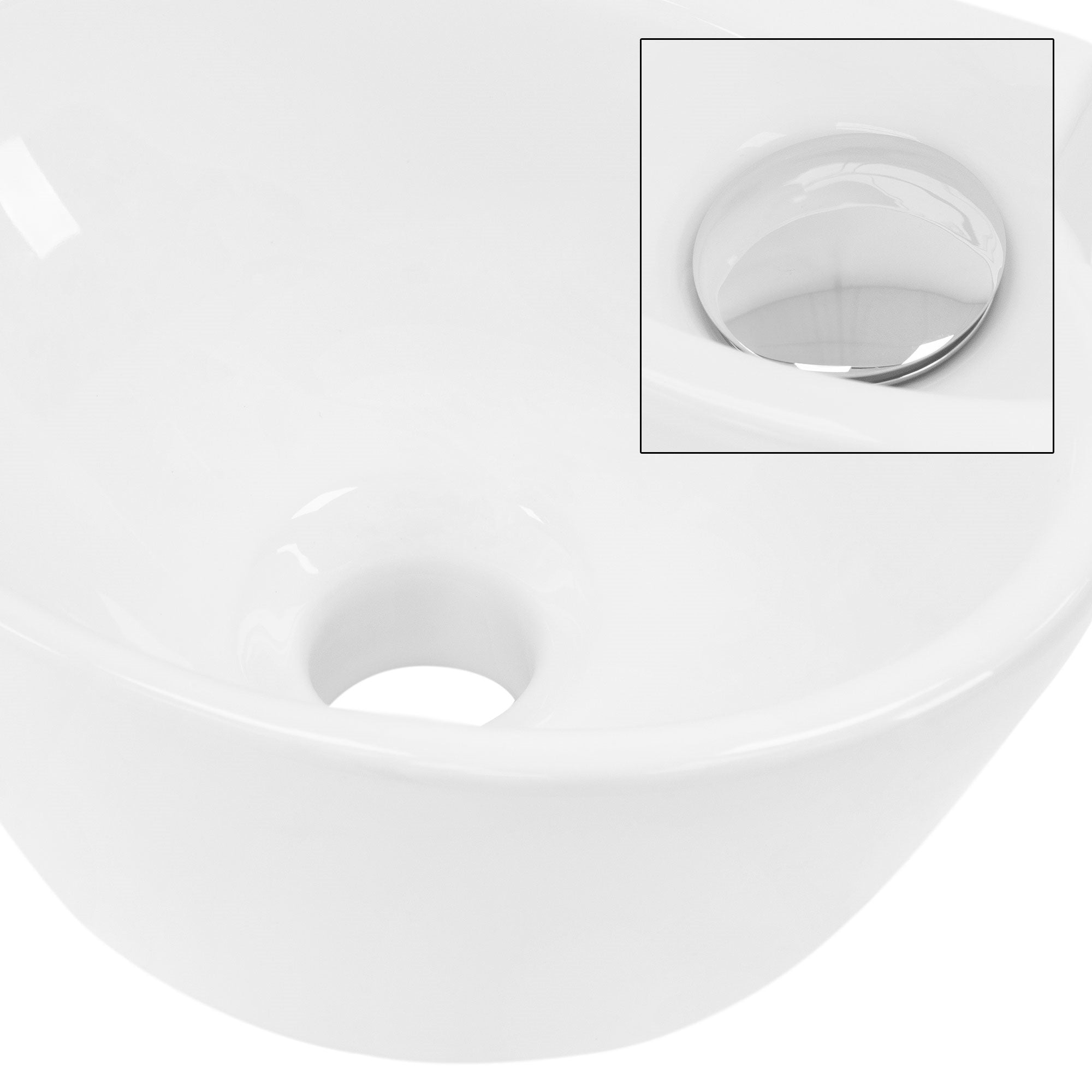 ECD Germany Sanitär lave-mains blanc 37,5 cm céramique avec bonde