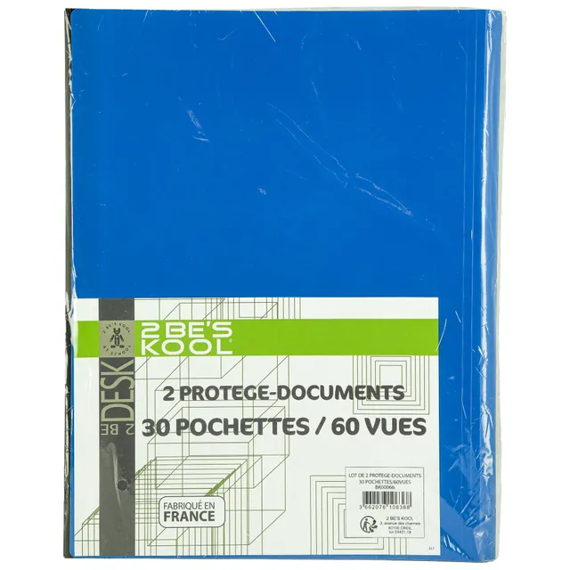 Stokomani Scolaire Lot de 2 Protège-documents 30 Pochettes