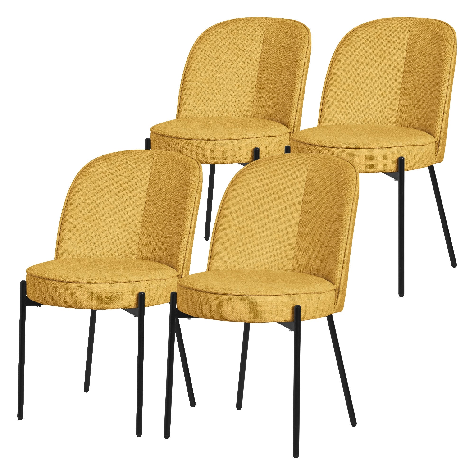 ML-Design Chaise salle à manger moutarde tissu lot de 4