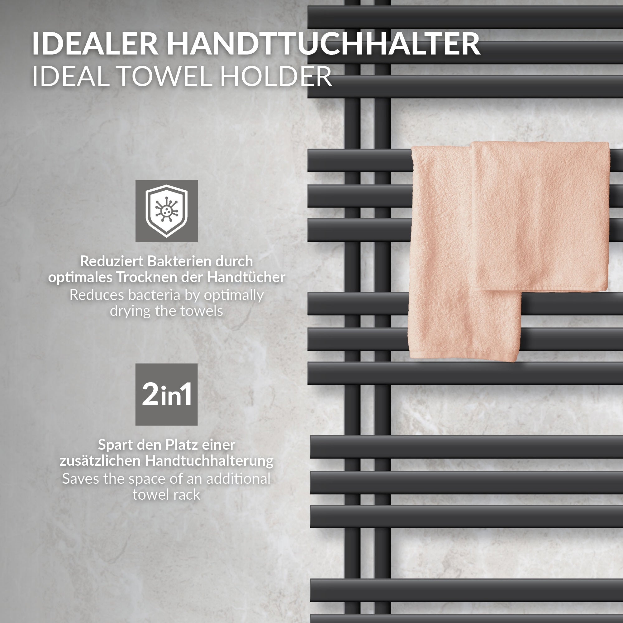 ECD Germany Iron EM sèche-serviettes 500x1600 anthracite