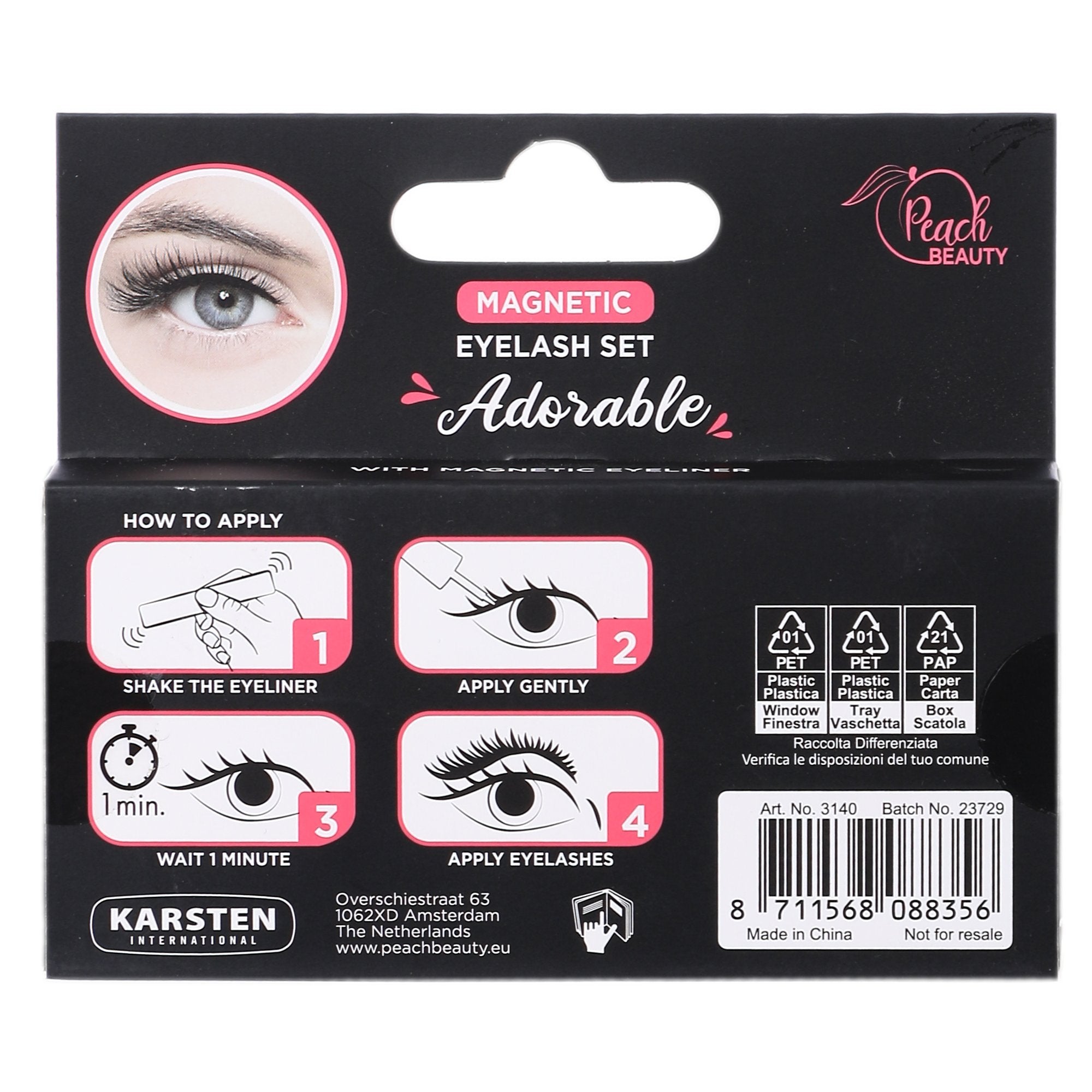 Kit 2 faux-cils magnétique avec eyeliner magnétique réutilisable
