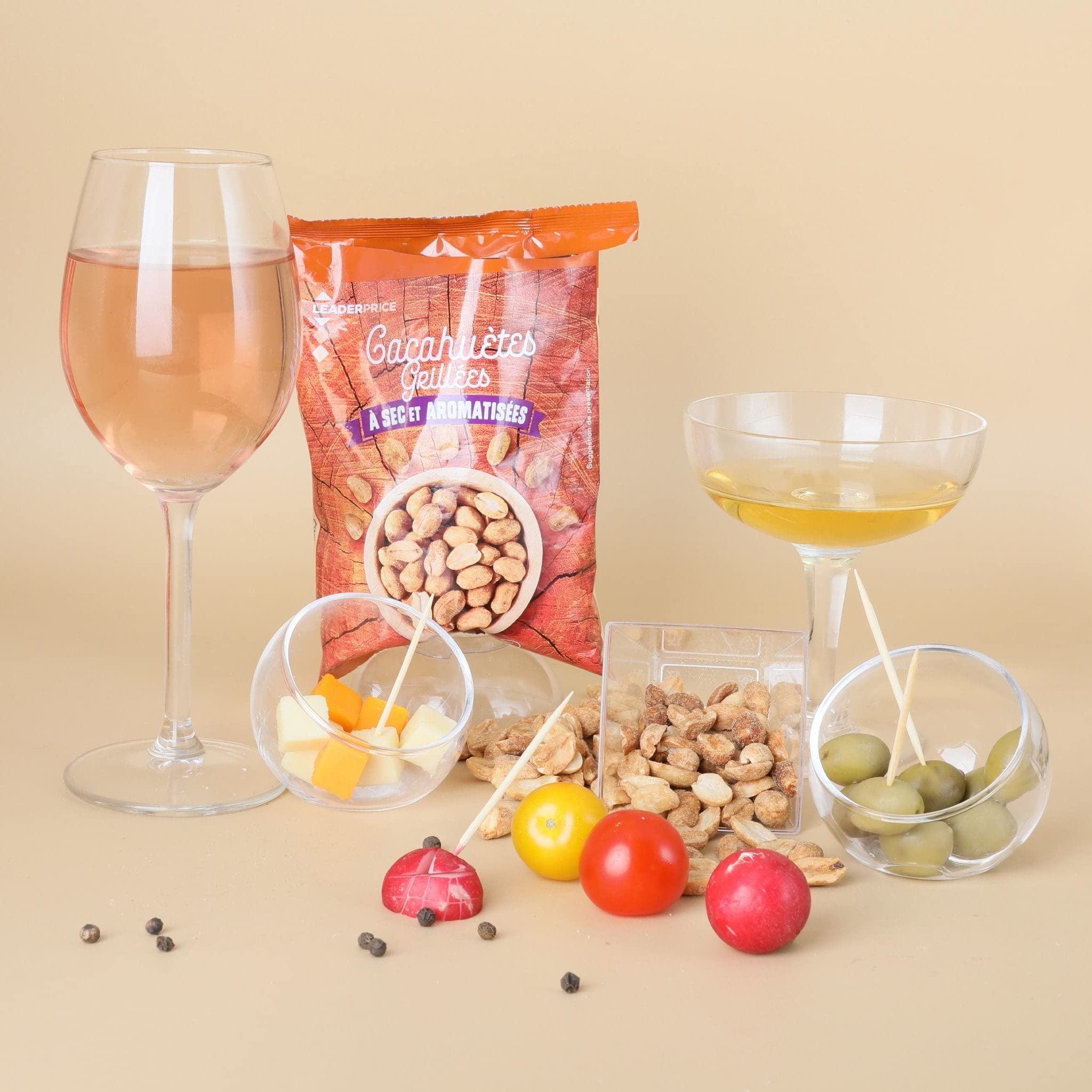 Leader Price Cacahuètes grillées à sec aromatisées 150g