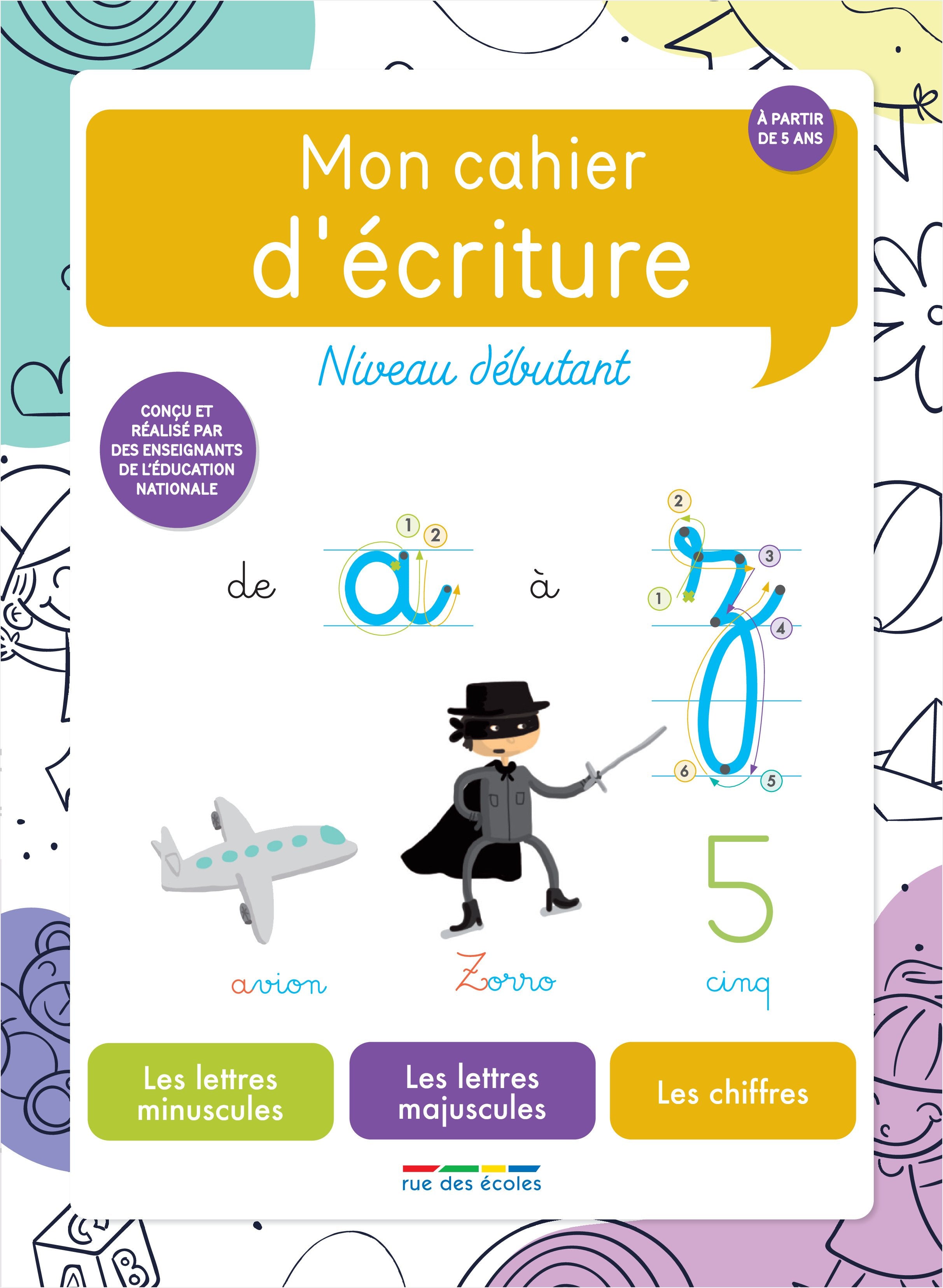 Cahier d'écriture débutant ligné exercices progressifs