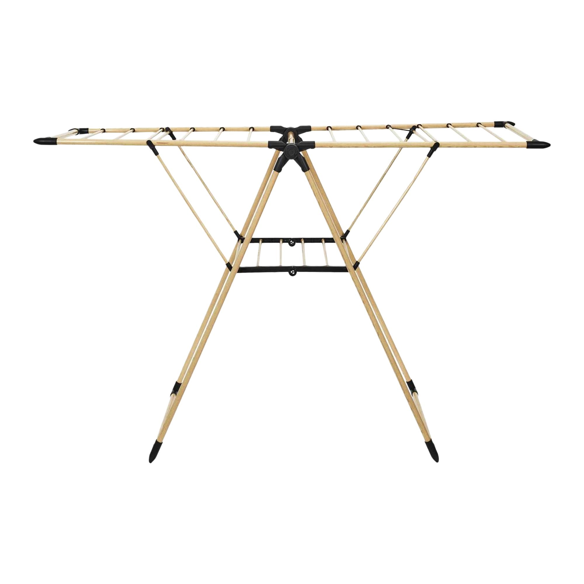 Stokomani Maison Étendoir à linge effet bois pliable
