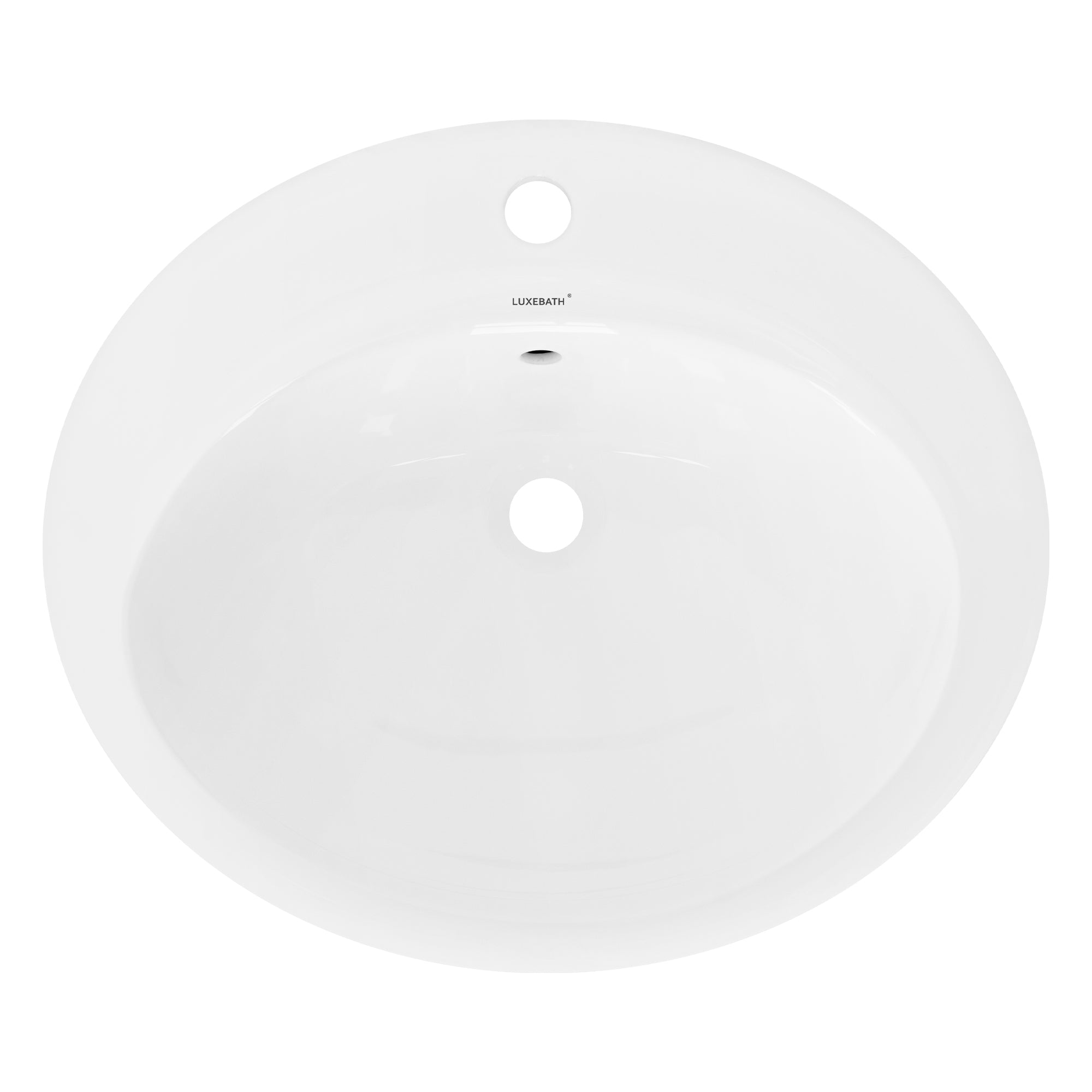 ECD Germany LuxeBath lavabo céramique 57 cm blanc avec bonde