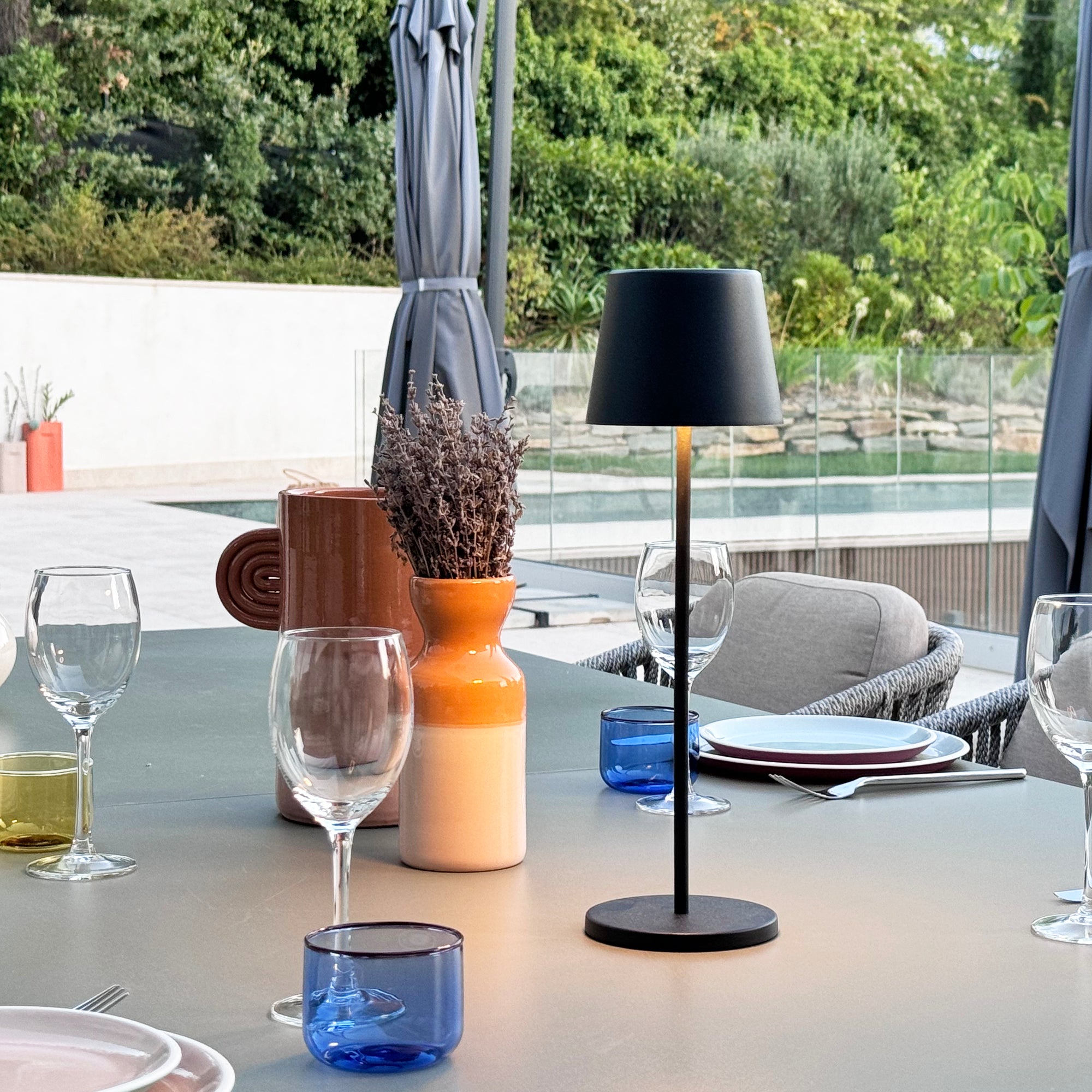 Red Deco Kelly Black lampe sans fil noire 38cm LED dimmable