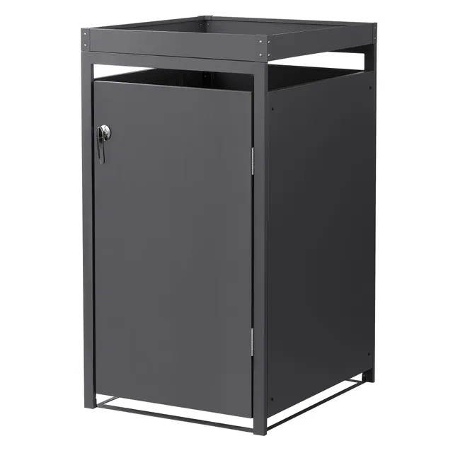 ECD Germany Garten cache-poubelle acier anthracite 4x240L