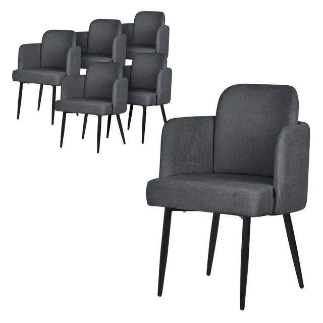 ECD Germany ML chaises salle à manger anthracite 120 kg lot 6