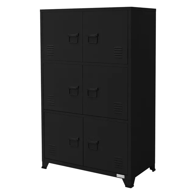 ECD Germany Werkstatt & Werkzeuge Armoire bureau acier noir 75x40x120 cm