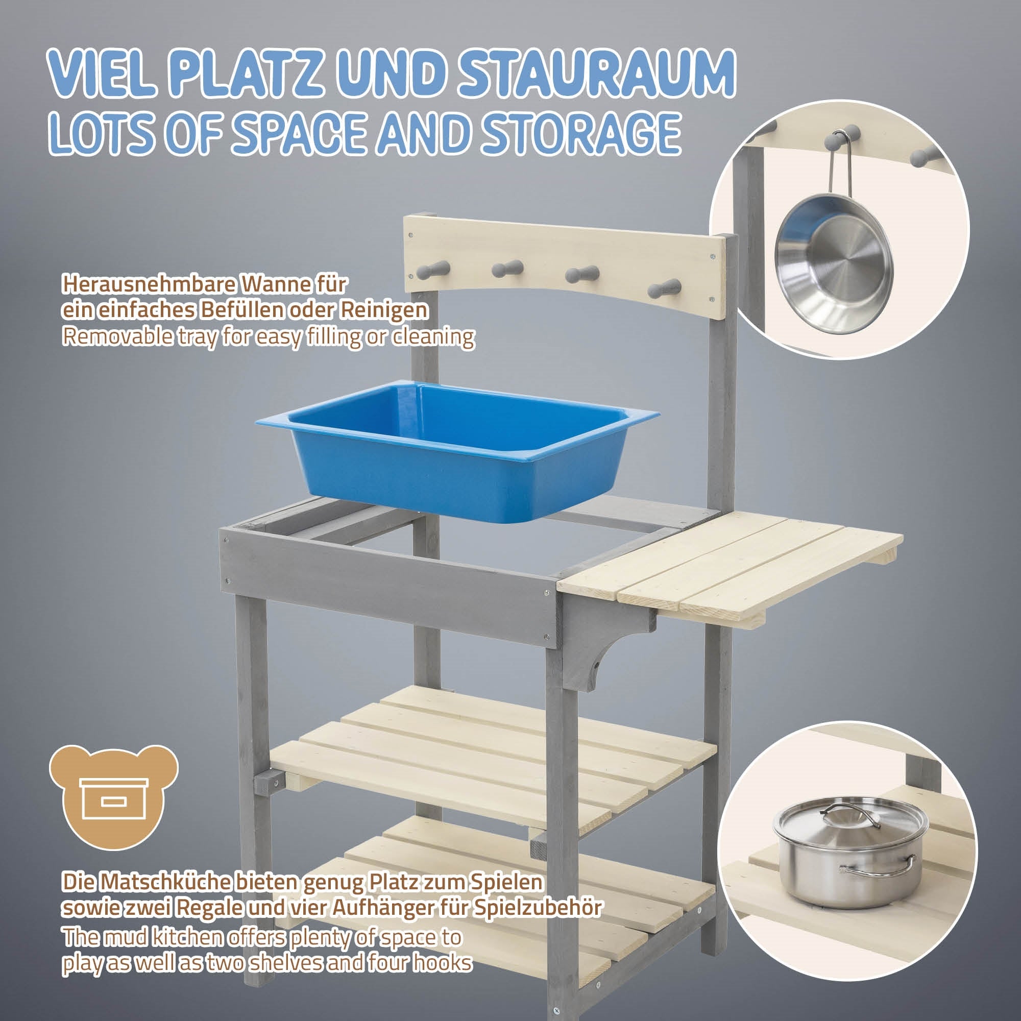 ECD Germany Kinder cuisine de boue extérieur bois dès 3 ans