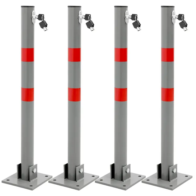 ECD Germany poteau parking rabattable 71 cm anthracite lot 4 acier