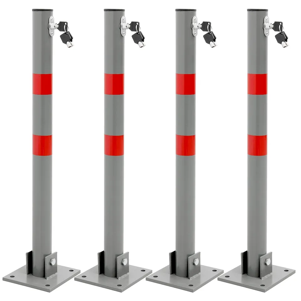 ECD Germany poteau parking rabattable 71 cm anthracite lot 4 acier