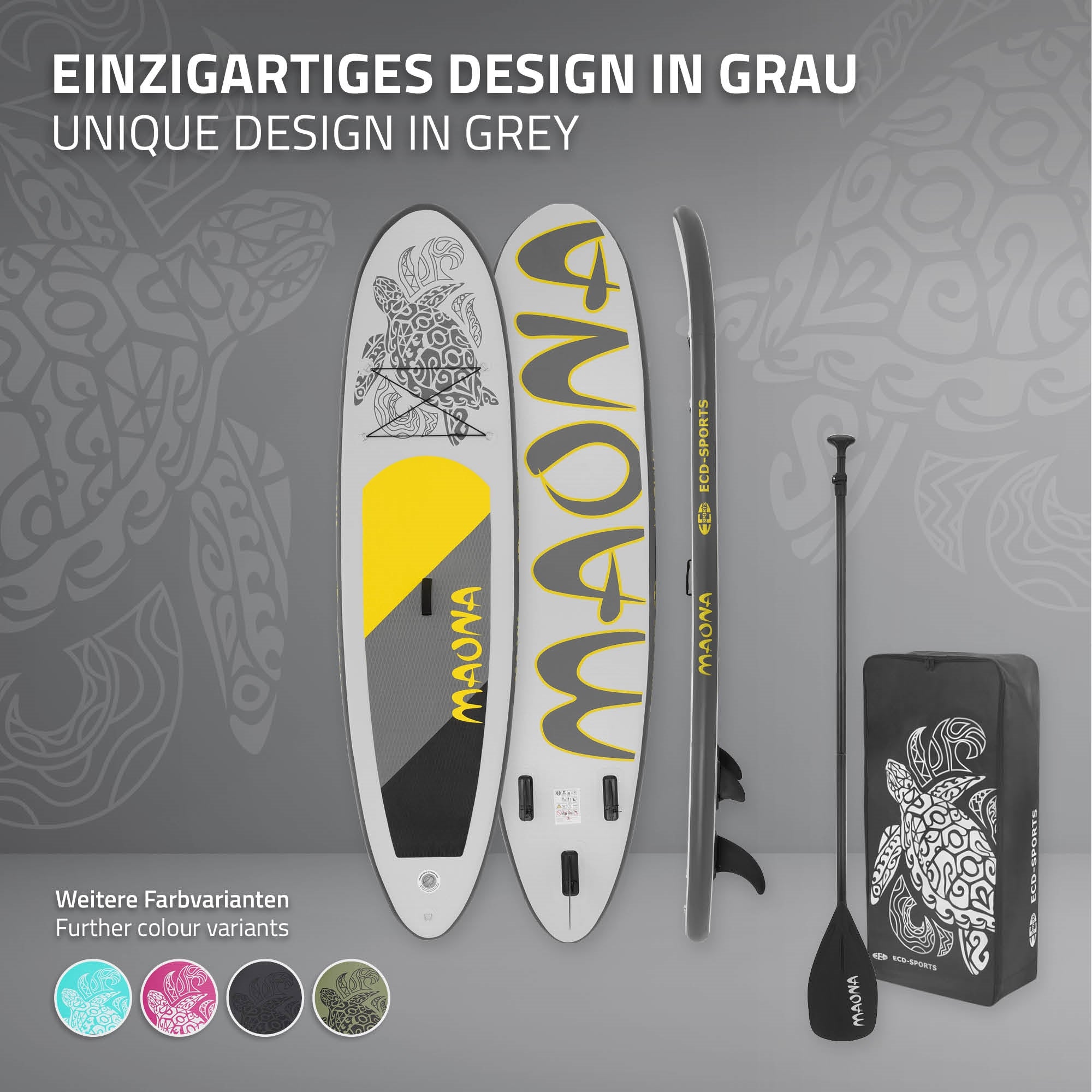 ECD Germany Maona Stand up paddle gonflable gris 308cm +pompe