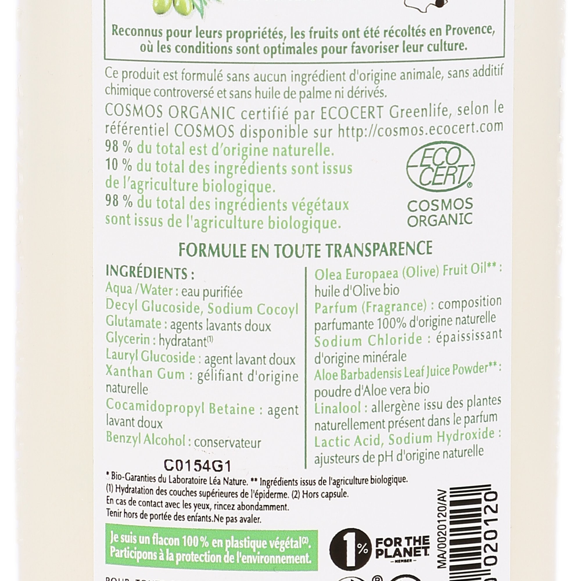 Stokomani Beauté gel douche fruits olivier parfum fleuri