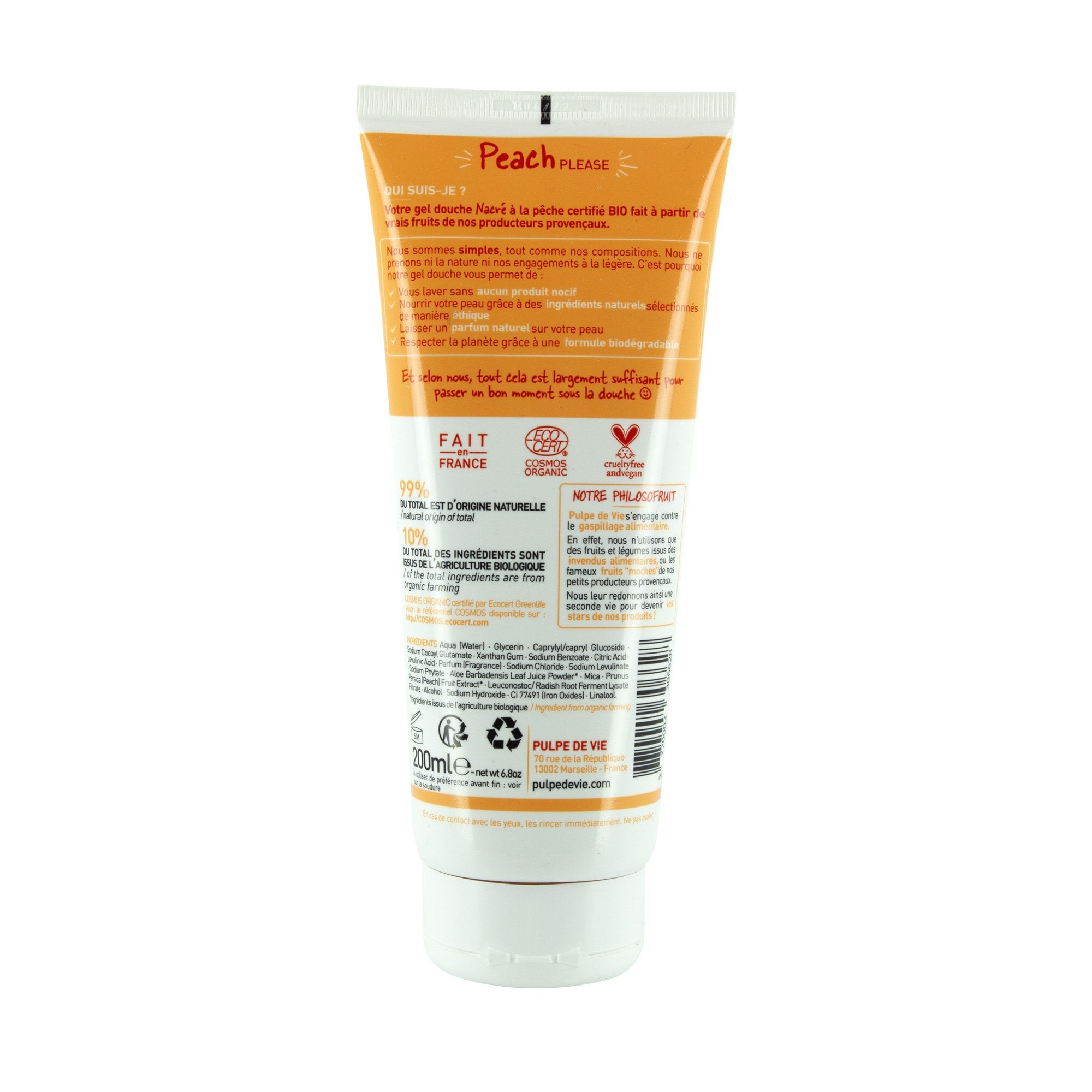 Stokomani Beauté Gel douche pêche bio adoucissant