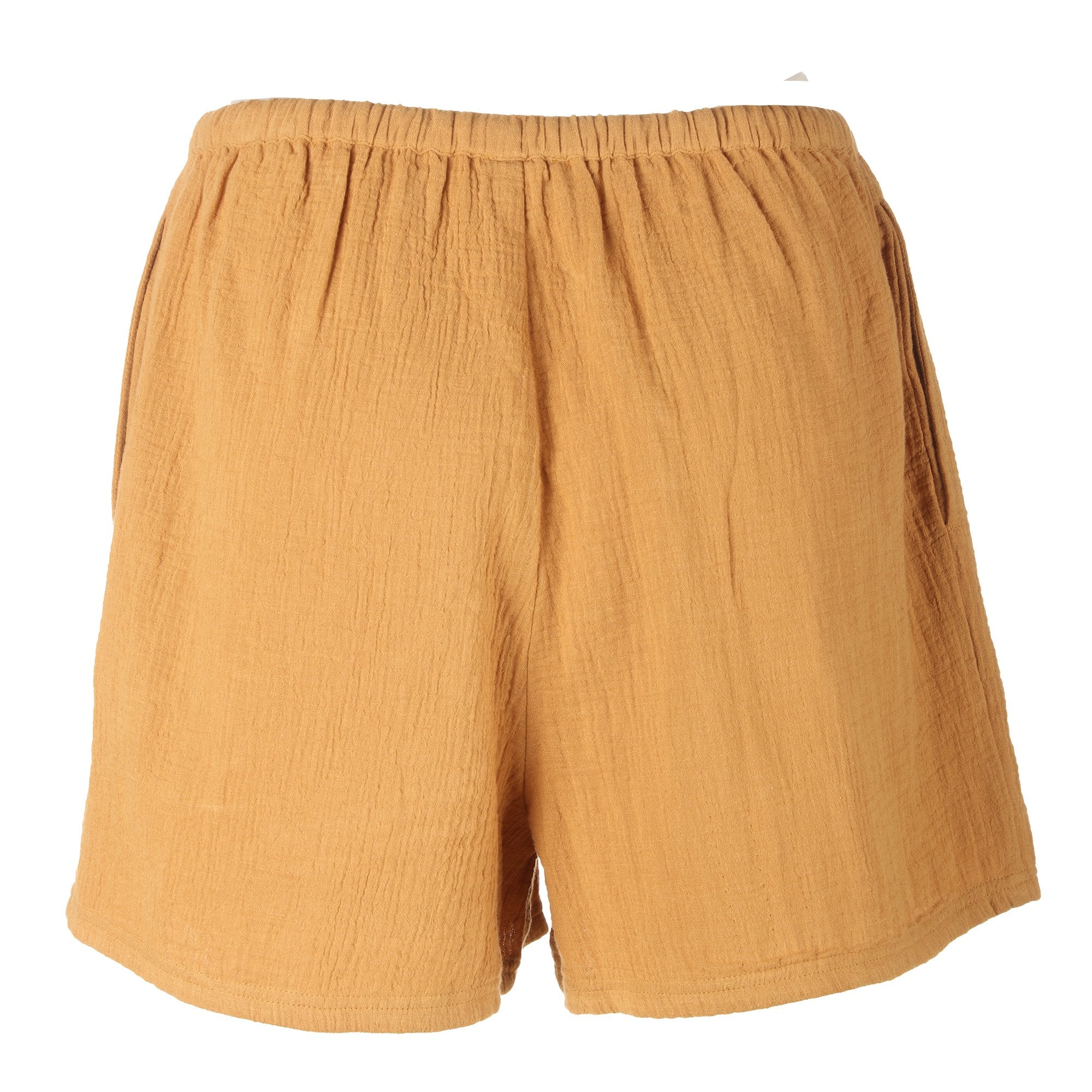 Stokomani Mode short gaze de coton jaune taille 38 été femme