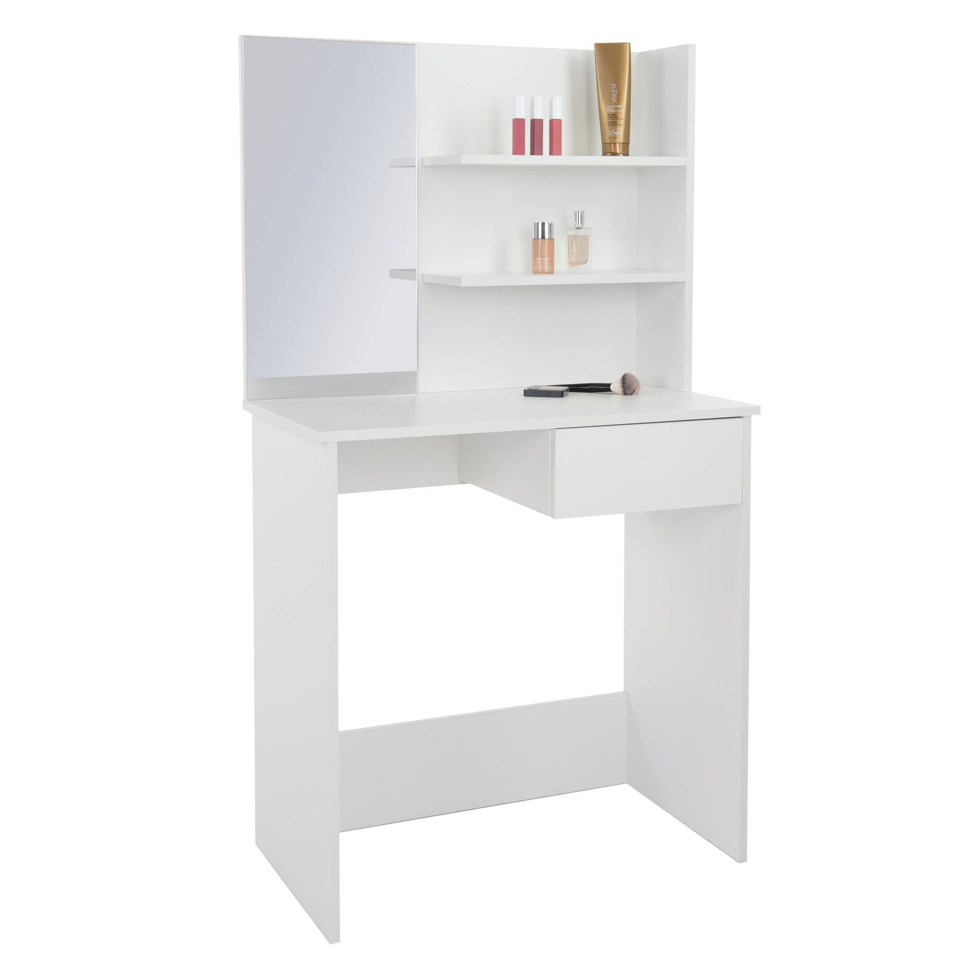 ECD Germany Möbel coiffeuse blanche avec miroir 75 cm