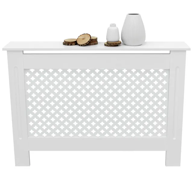 ECD Germany cache-radiateur blanc MDF 112x19x82 cm losange