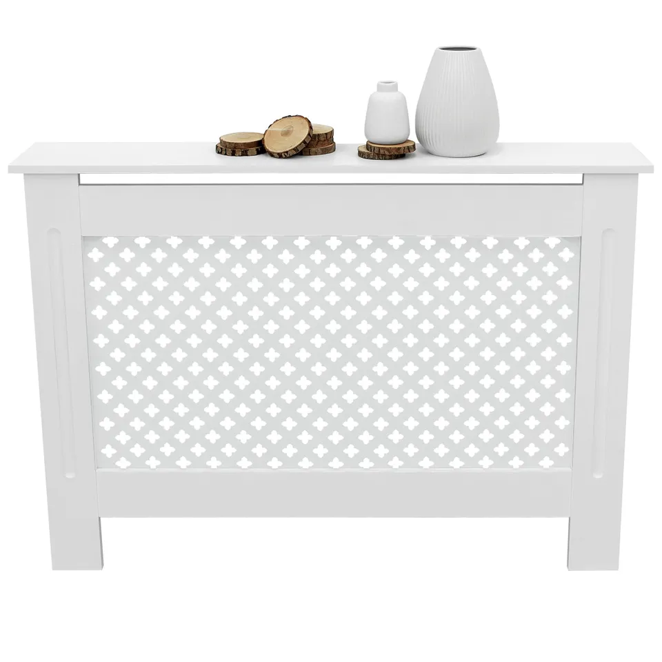 ECD Germany cache-radiateur blanc MDF 112x19x82 cm losange