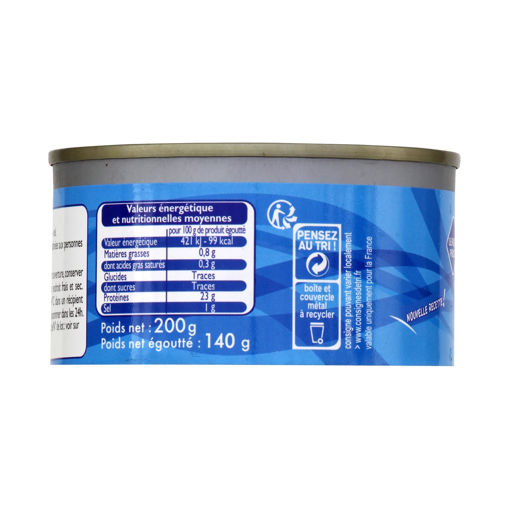 Leader Price Thon albacore au naturel conserve 140g