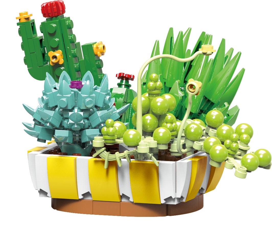 Stokomani Jeux brique construction plante décorative vert