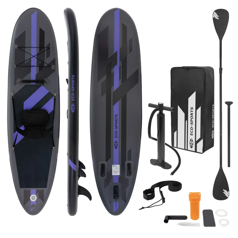 ECD Germany SUP 320x82x15 planche paddle noir siège kayak