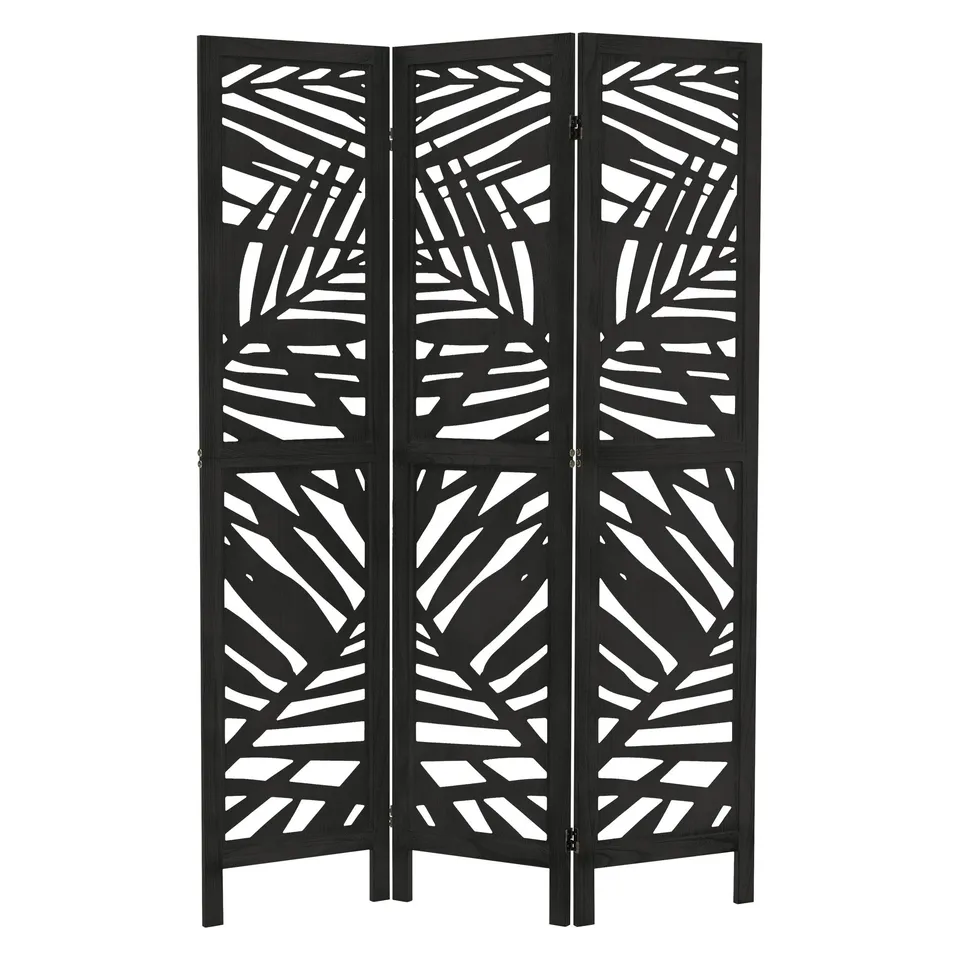 ECD Germany Kyoto paravent bois noir 3 volets 170x121 cm