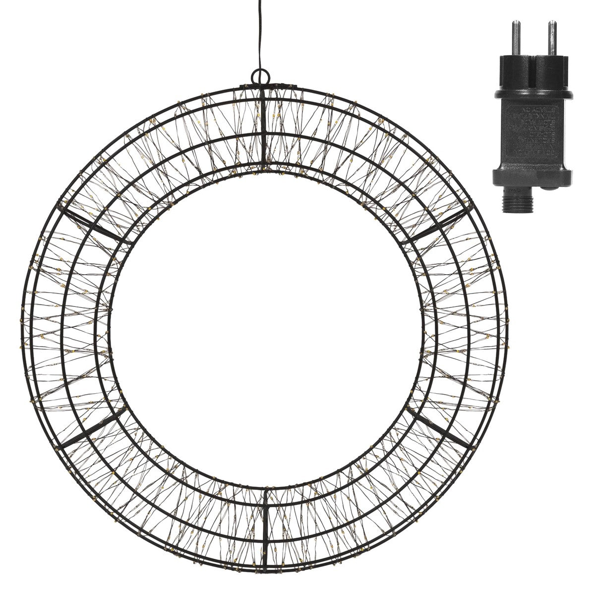 ECD Germany Haus & Wohnen couronne Noël LED 58cm blanc chaud