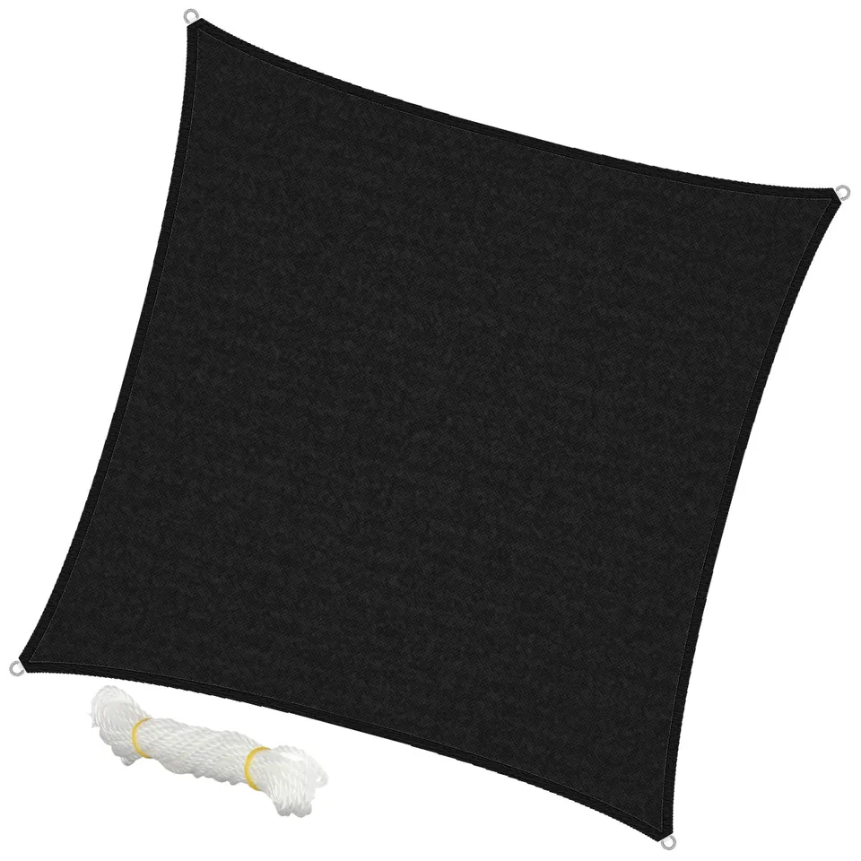 ECD Garten Voile d'ombrage 5x5m Anthracite HDPE Carré