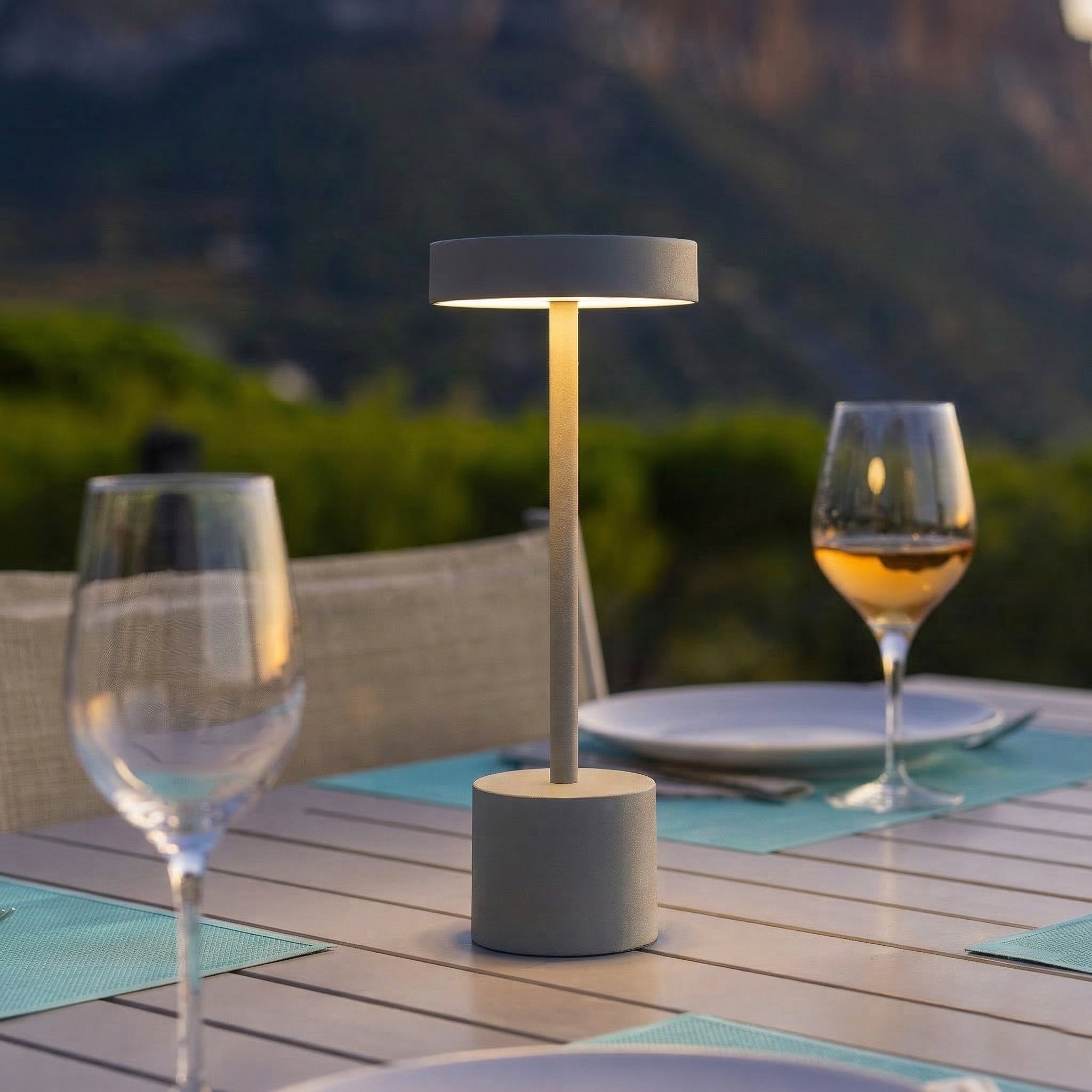 Red Deco Roby Grey lampe table sans fil gris H30cm