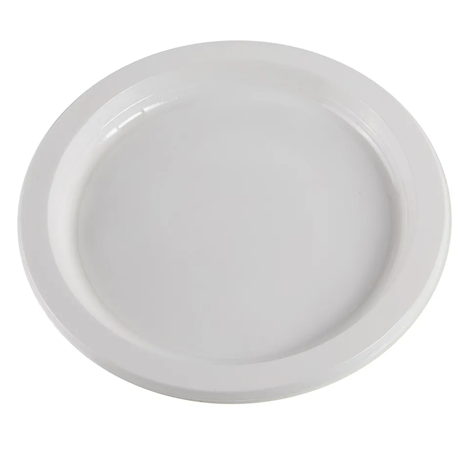 Stokomani Maison 20 assiettes plastique blanches 22 cm
