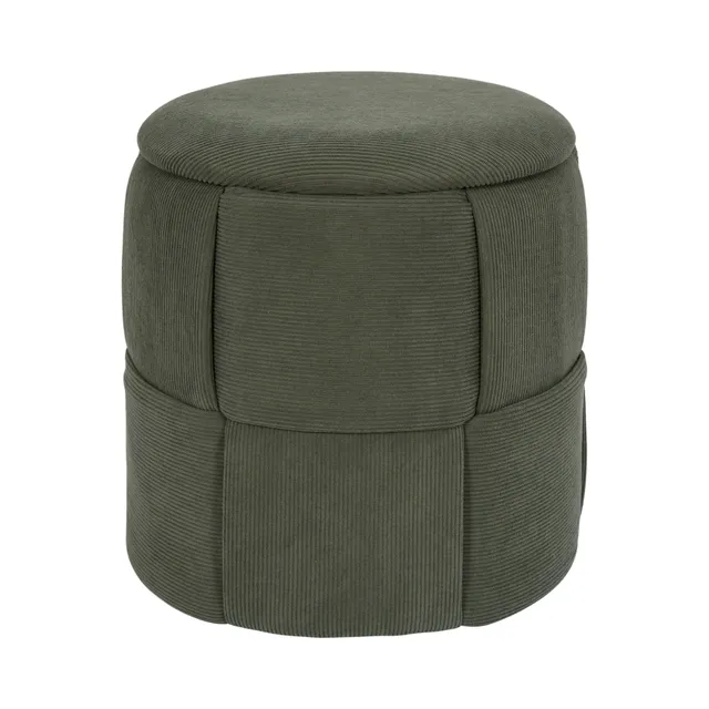 Home Deco Factory Jules pouf rangement vert tressé