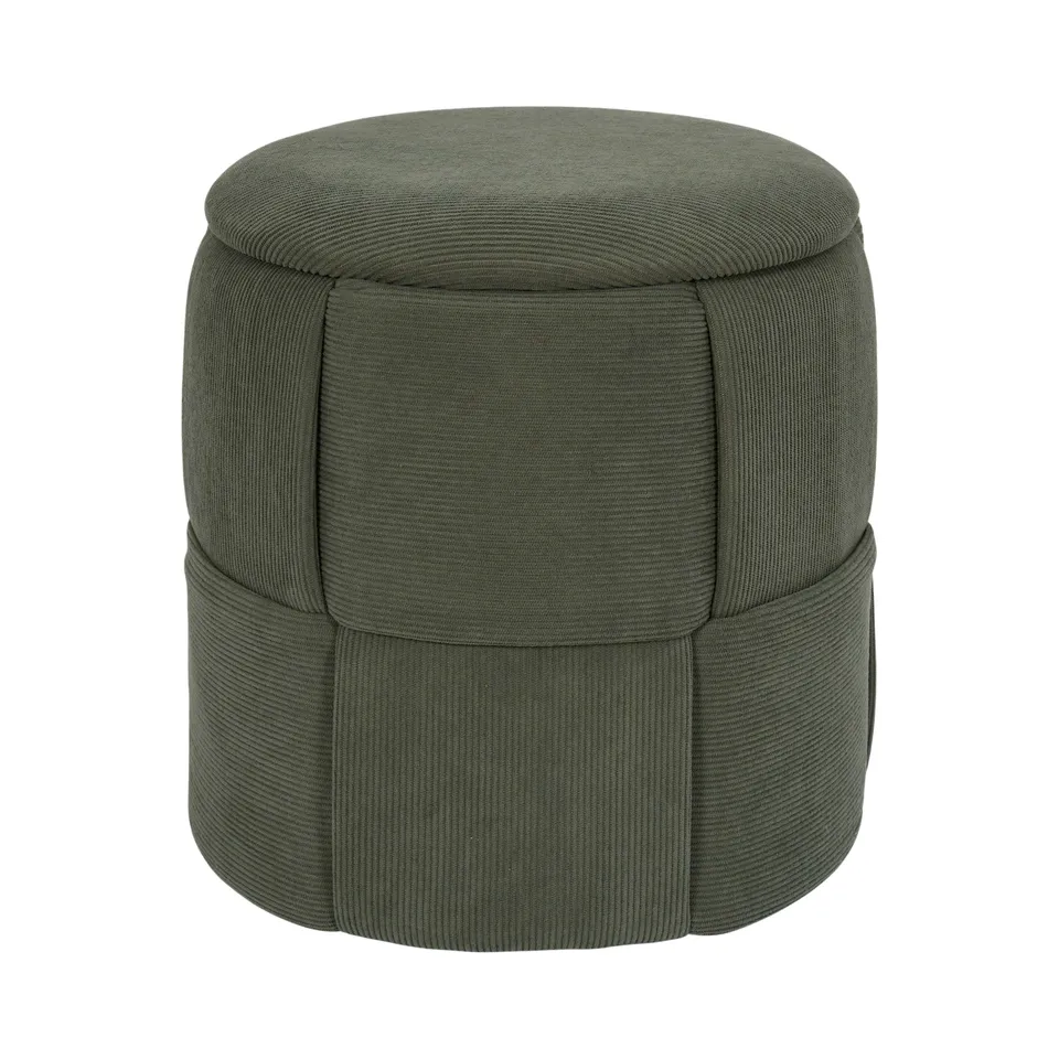Home Deco Factory Jules pouf rangement vert tressé